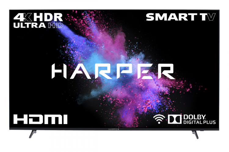 50" Телевизор Harper 50U750TS,  4K UHD, LED,  Smart TV, черный