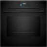 Духовой шкаф электрический встраиваемый Bosch HRG978NB1 Serie 8, чёрный, пиролитическая очистка, 71 л, 22 режима, с паром, телескопические направляющие