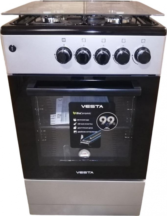 Газовая плита VESTA Bergamo VGG 50 10-G с Гк дух Серый Ex