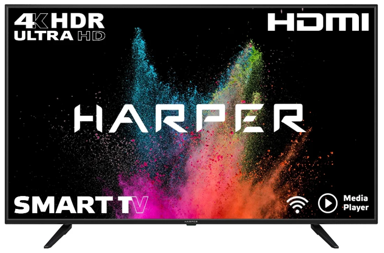 65" Телевизор HARPER 65U660TS 2020 LED, HDR, черный