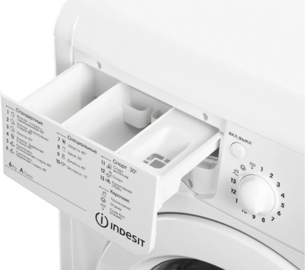 Стиральная машина Indesit IWSD 6105 (CIS).L, фронтальная загрузка, дозагрузка белья, 6 кг, 16 программ