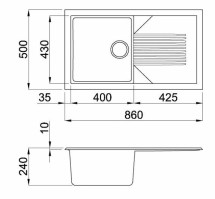 Кухонная мойка Elleci Tekno 400 Bianco 52
