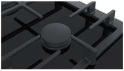 Газовая варочная панель Bosch PRB3A6B70, цвет панели черный, цвет рамки серебристый