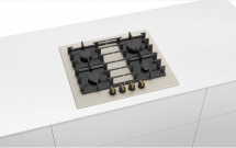 Газовая варочная панель Bosch PPP6B1B90R, чугунные решетки, автоматический электроподжиг, гГаз-контроль конфорок