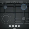 Комбинированная варочная поверхность Bosch PRY6A6B70Q, чугунные решетки, газконтроль, электроподжиг