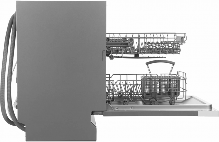 Встраиваемая посудомоечная машина HYUNDAI HBD 441, индикация луч на полу, полная защита от протечек AQUASTOP, таймер отсрочки 24 часа, моющие таблетки 3в1