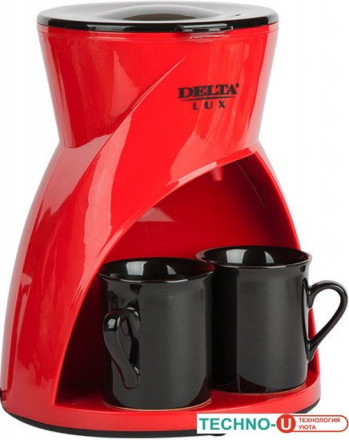 Капельная кофеварка Delta Lux DL-8131 (черный/красный)