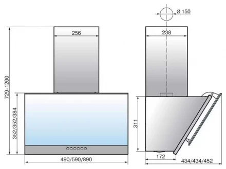 Кухонная вытяжка Elikor Рубин S4 60П-700-Э4Д (перламутр), 700 м3/ч, 4 скорости, тип переключателя электронный