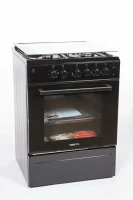 Комбинированная плита Vesta Valencia VKE 10-E Чёрный, 3 газовые конфорки, 1 электрическая конфорка, эмалированная, электрическая духовка, 65 л