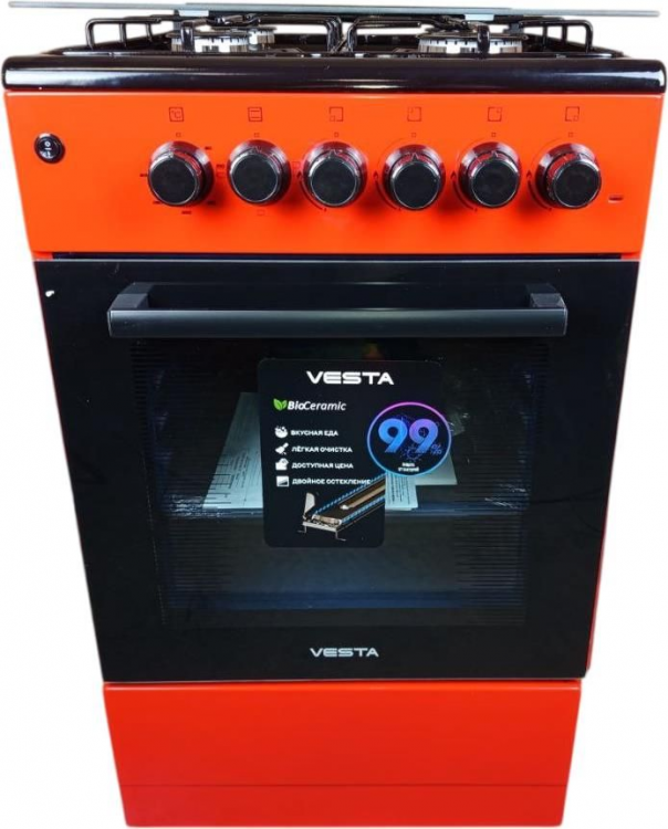 Газовая плита VESTA Valencia VGE 50 10-E Красный ГК