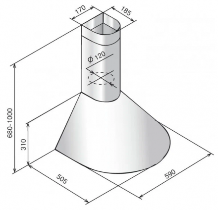 Кухонная вытяжка Elikor Эпсилон 60П-430-П3Л (черный/серебро)