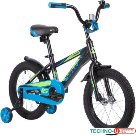 Детский велосипед Novatrack Lumen 16 (черный/синий, 2019)