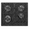 Газовая варочная панель GEFEST ПВГ 2232-01 К43, черная, 4 конфорки, газ-контроль, электророзжиг, чугунные решетки