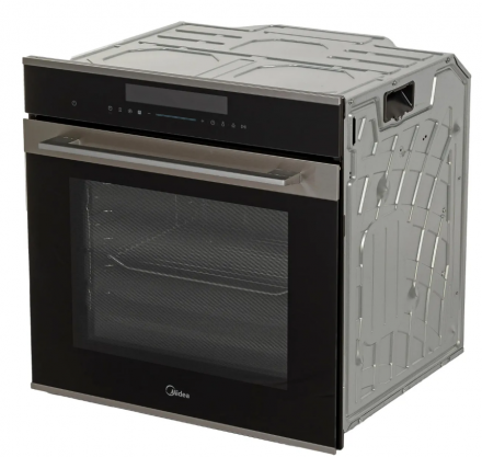 Электрический духовой шкаф Midea MO92170CGB, черный/нержавеющая сталь, 72 л, переключатели сенсорные, 12 программ 