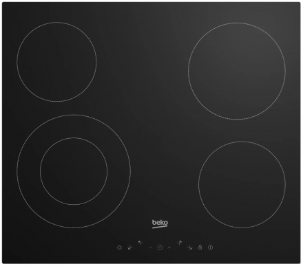 Электрическая варочная панель Beko HIC64402E, чёрная, сенсорное управление, 9  уровней нагрева