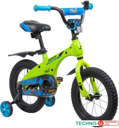 Детский велосипед Novatrack Blast 14 (зеленый/синий, 2019)