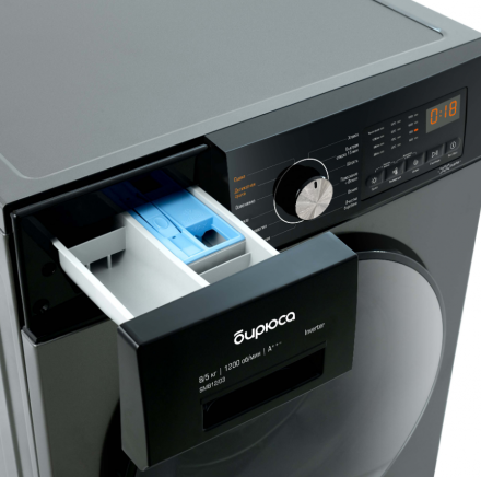 Стиральная машина с сушкой Бирюса WMD-SM812/03 M металлик, 8/5 кг, 1200 об/мин, 12 программ, инверторная 