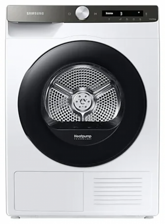 Сушильная машина Samsung DV90T5240AT/LP, белый/черный, конденсационная, 14 программ сушки, A+++, загрузка 9 кг