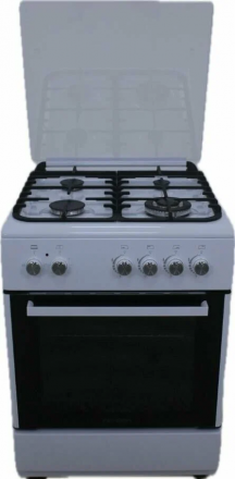 Кухонная плита Norden FF6403GAZW белый, комбинированная, 4 газовые конфорки, электрическая духовка, электроподжиг, 64 л