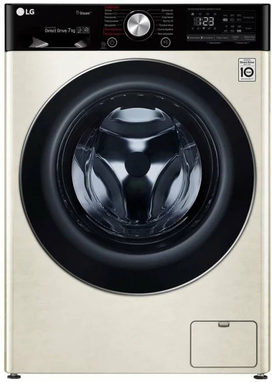 Стиральная машина LG F2V5HS9B загрузка для стирки 7 кг бежевая