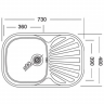 Кухонная мойка Kromevye Bianca EX 150 D