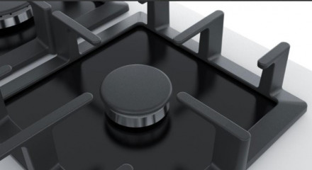 Газовая варочная панель Bosch PPP6A2M90, конфорок - 4 шт, решетки - чугун, панель - закаленное стекло, электроподжиг, газ-контроль, белый 