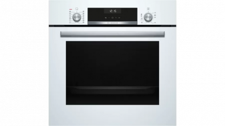 Встраиваемый электрический духовой шкаф Bosch HIJ517YW0R, Serie 6, белый, AquaClean, телескопические направляющие, 8 режимов 