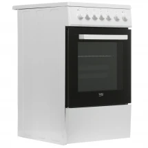 Электрическая плита Beko FSE 57110 GW, белый, стеклокерамическая, 4 зоны нагрева, 55 л, конвекционная 