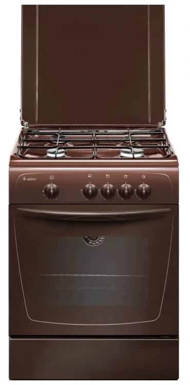 Плита газовая GEFEST ПГ 1200-С7 К39, коричневая, стальные решётки, металлическая крышка, полный газ-контроль