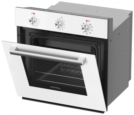 Духовой шкаф Darina 1U BDE111 707 W, белый, 50 л, эмаль легкой очистки, традиционная очистка, переключатели поворотные, 9 программ
