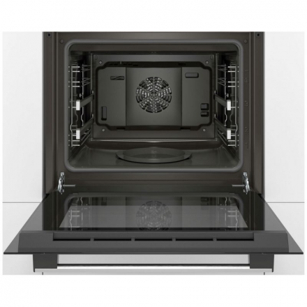 Электрический  духовой шкаф Bosch HIJ517YS0R, Serie 6, нержавеющая сталь, AquaClean, телескопические направляющие, 8 режимов 