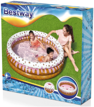 Детский бассейн Bestway Sundae Funday Kiddie Pool 51144 (006175), 160х38 см белый/розовый/оранжевый