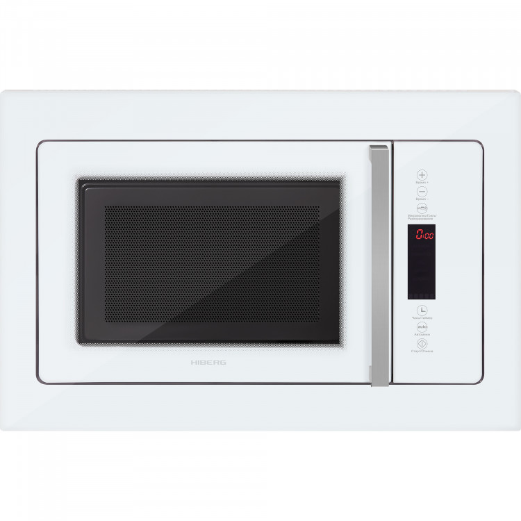 Встраиваемая микроволновая печь HIBERG VM 8505 W, 25 л, без поворотного стола, гриль