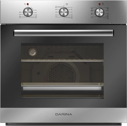 Духовой шкаф Darina 1U5 BDE112 707 X3, нержавеющая сталь/стекло черное, 65 л, переключатели поворотные/утапливаемые