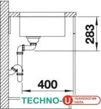 Кухонная мойка Blanco Supra 400-U (без клапана-автомата) [518201]