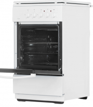 Кухонная плита Flama RК 23-101 W, 3 газовые конфорки, 1 электрическая конфорка, эмалированная , 50 л, электрическая духовка