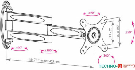 Кронштейн Kromax TECHNO-11W (белый)