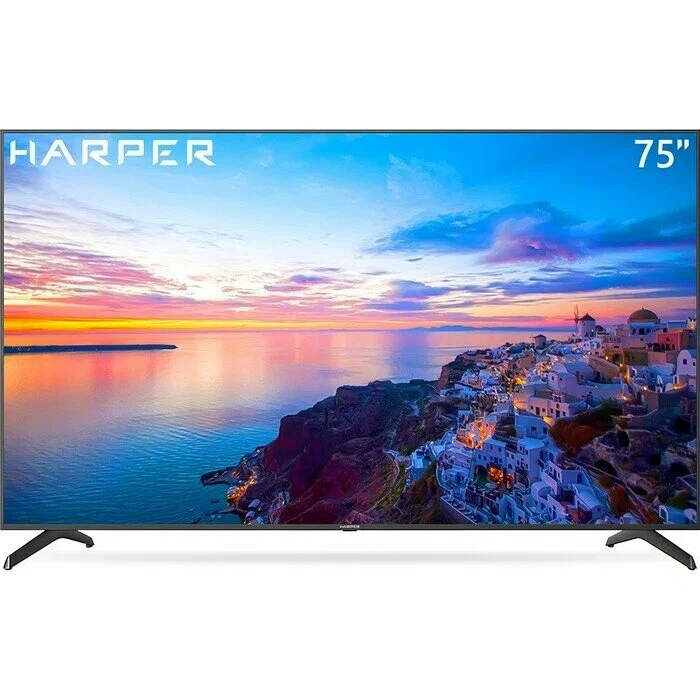 75" Телевизор HARPER 75Q851TS, 4K UHD, QLED, HDR, 60 Гц, Smart TV, черный