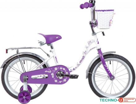 Детский велосипед Novatrack Butterfly 16 2020 167BUTTERFLY.WVL20 (белый/фиолетовый)