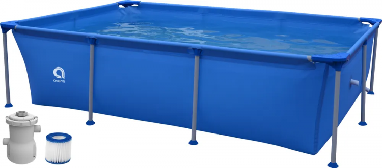 Бассейн прямоугольный со стальным каркасом Avenli 2.58м*1.79м*66cм 17805EU, фильтр-насос 300 галлонов