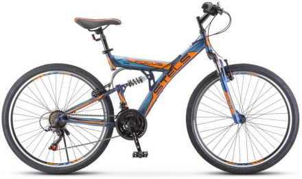 Велосипед STELS Focus V 26 18-SP V030*LU086305*LU083837*18&quot; Тёмно-синий/оранжевый