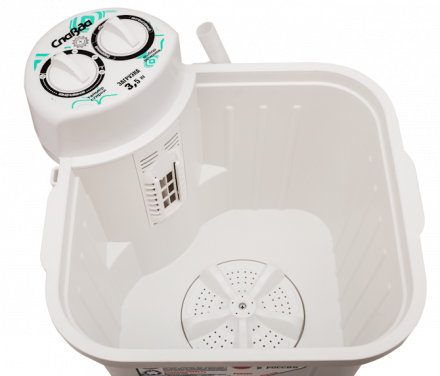 Активаторная стиральная машина Славда WS-35E, белая, 3,5 кг, 3 программы