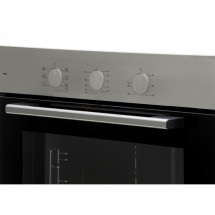 Духовой шкаф Schaub Lorenz SLB EE6308, управления механическое, 7 режимов, эмаль легкой очистки, утапливаемые переключатели, чёрный/ нержавеющая сталь