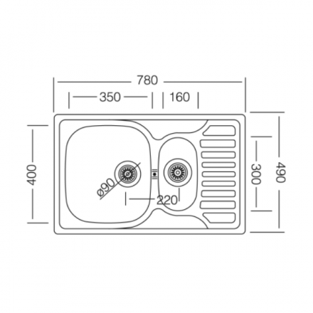Кухонная мойка Kromevye EC 174 D