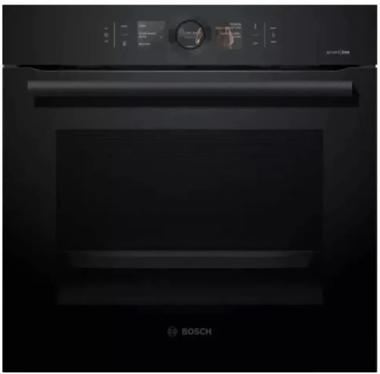 Духовой шкаф Bosch Serie 8 HBG8764C1, черный, Serie 8, пиролитическая очистка, 13 режимов, переключатель Control Ring