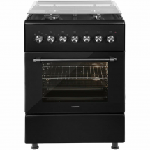 Комбинированная плита NordFrost GE 6064 B черный, комбинированная, 4 газовые конфорки, 63 л, электроподжиг, электрическая духовка