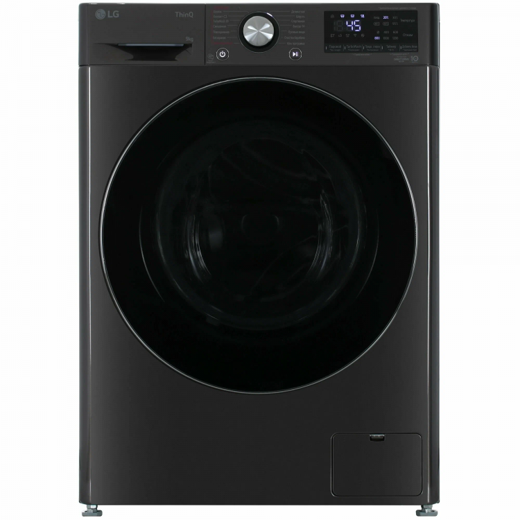 Стиральная машина LG F2V9FW9P черный, стирка - 9 кг, фронтальная загрузка, отжим - 1200 об/мин