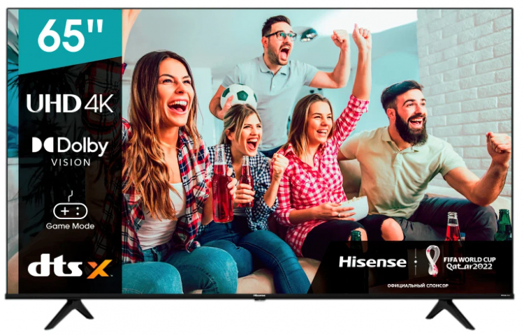 65" Телевизор Hisense 65A6BG 2022 LED, черный