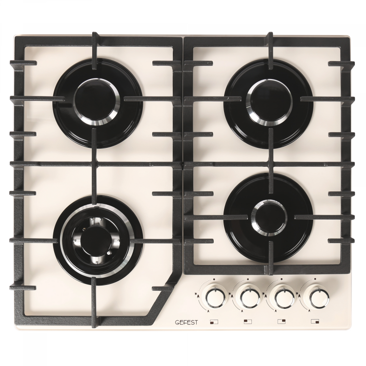 Газовая варочная панель GEFEST ПВГ 2232-01 Р81, 4 конфорки, с газ-контролем, бежевая