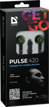 Наушники Defender Pulse 420 (черный/зеленый) [63422]